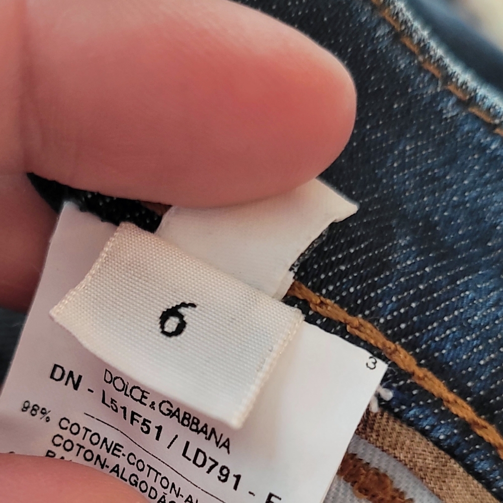 #029 Embroidered Blue Jeans with Red Rose Design - Picture 5 of 5